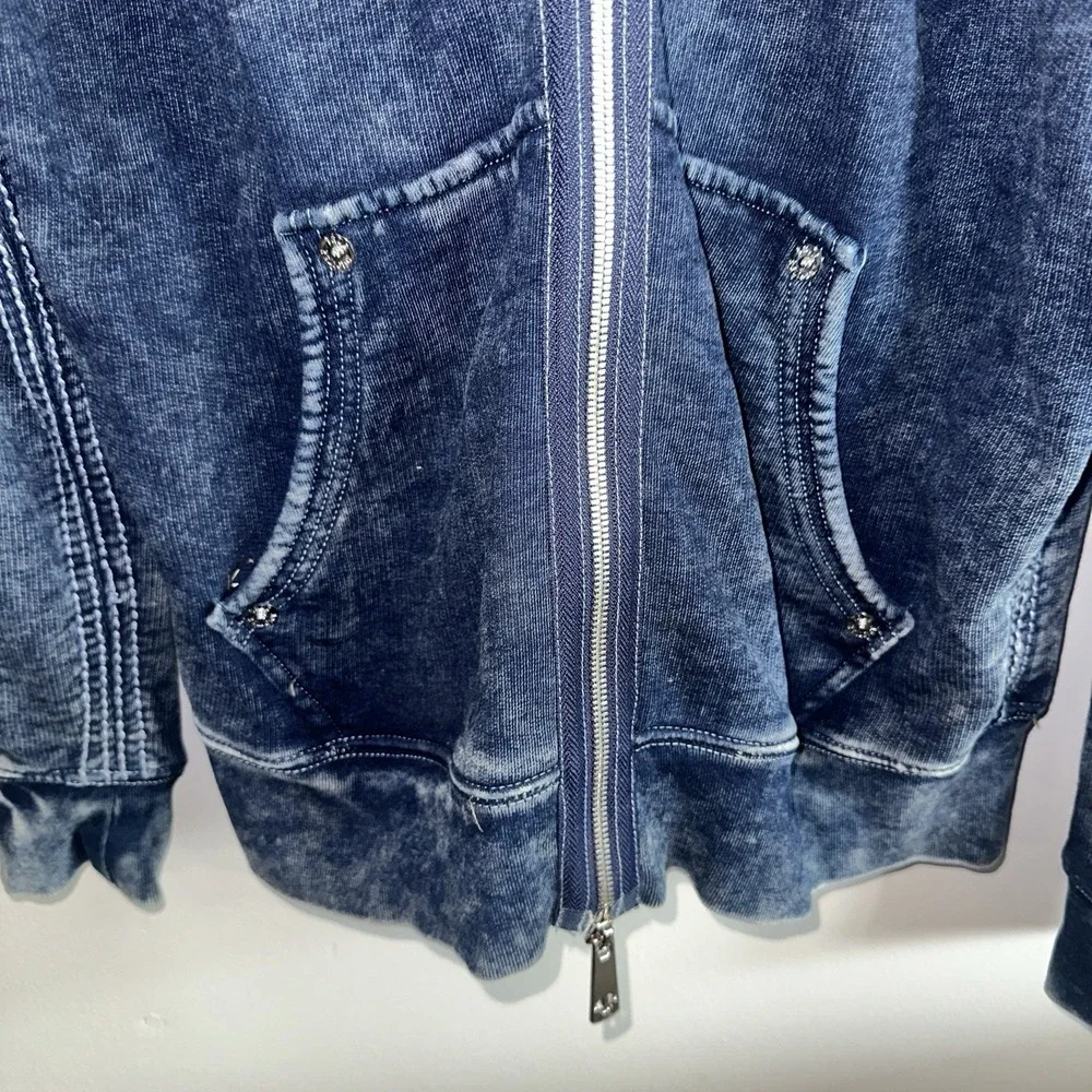 TRUE RELIGION Mens S Blue Buddha World Tour Zip Hoodie Mean Girls Broadway